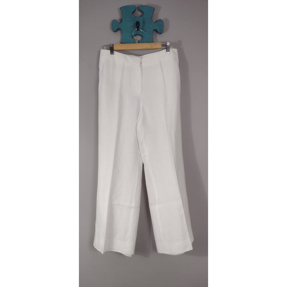 Talbots Heritage Wide Leg 100 % Pure Linen Pants Resortwear Travelwear 30" Waist